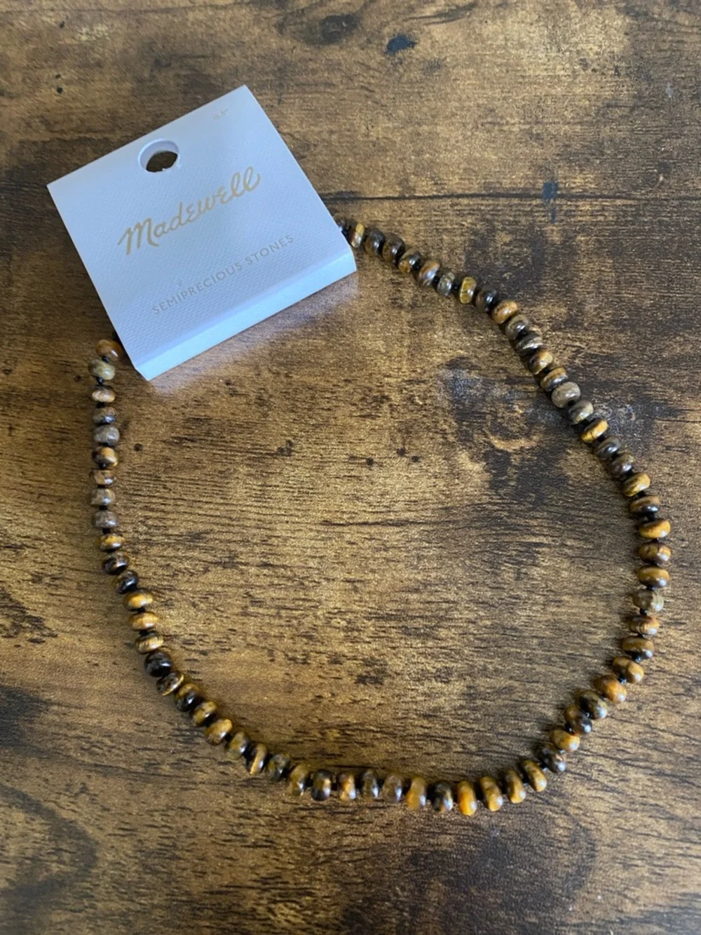 Madewell Tiger's Eye Tone Wooden Bead Necklace - Picture 4 of 7
